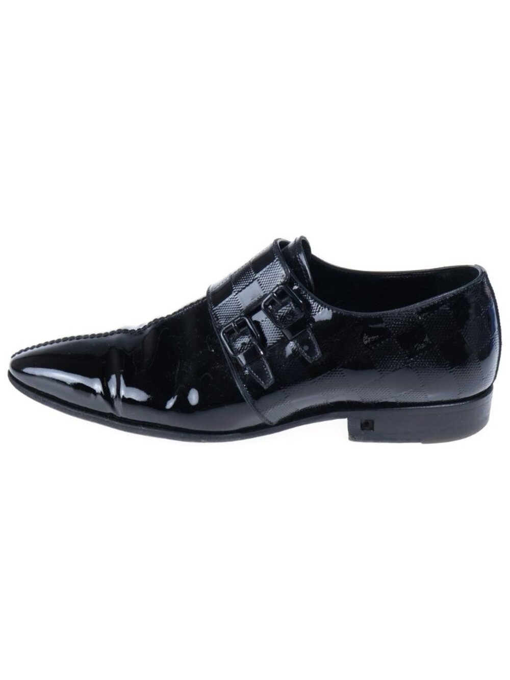 Louis Vuitton Patent Leather Epi Embossed Dress Shoes Loafers Black